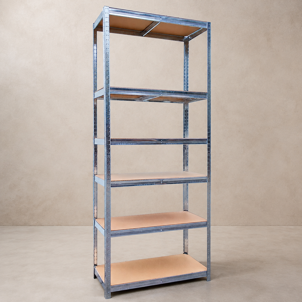 Стеллаж Chomik GWI0612 металлический модульный 222x110x50 см 6 ярусов до 1050 кг. МДФ оцинкованный каркас для склада/магазина/гаража