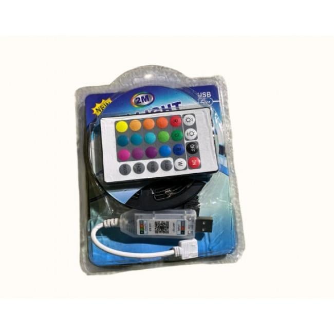 Стрічка LED самоклеюча RGB 5050 самоклеюча з пультом 2 м (10008)