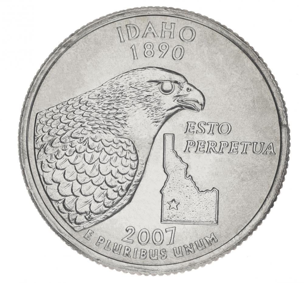 Коллекционная монета США 25 центов 2007 P Штаты и территории - Айдахо UNC (KM#398)