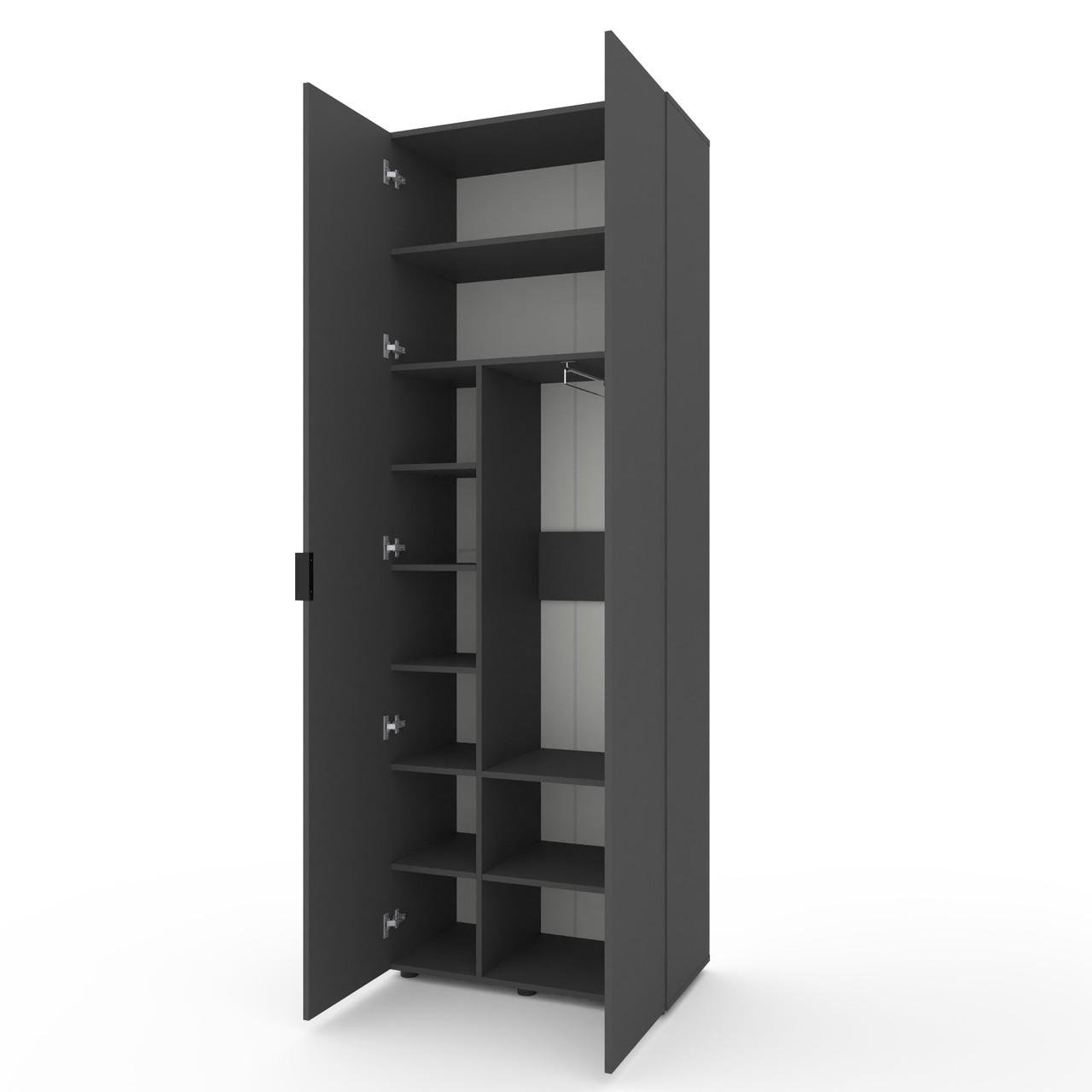 Шкаф Metkas Home A007 ЛДСП 800x420x2300 мм Антрацитовый