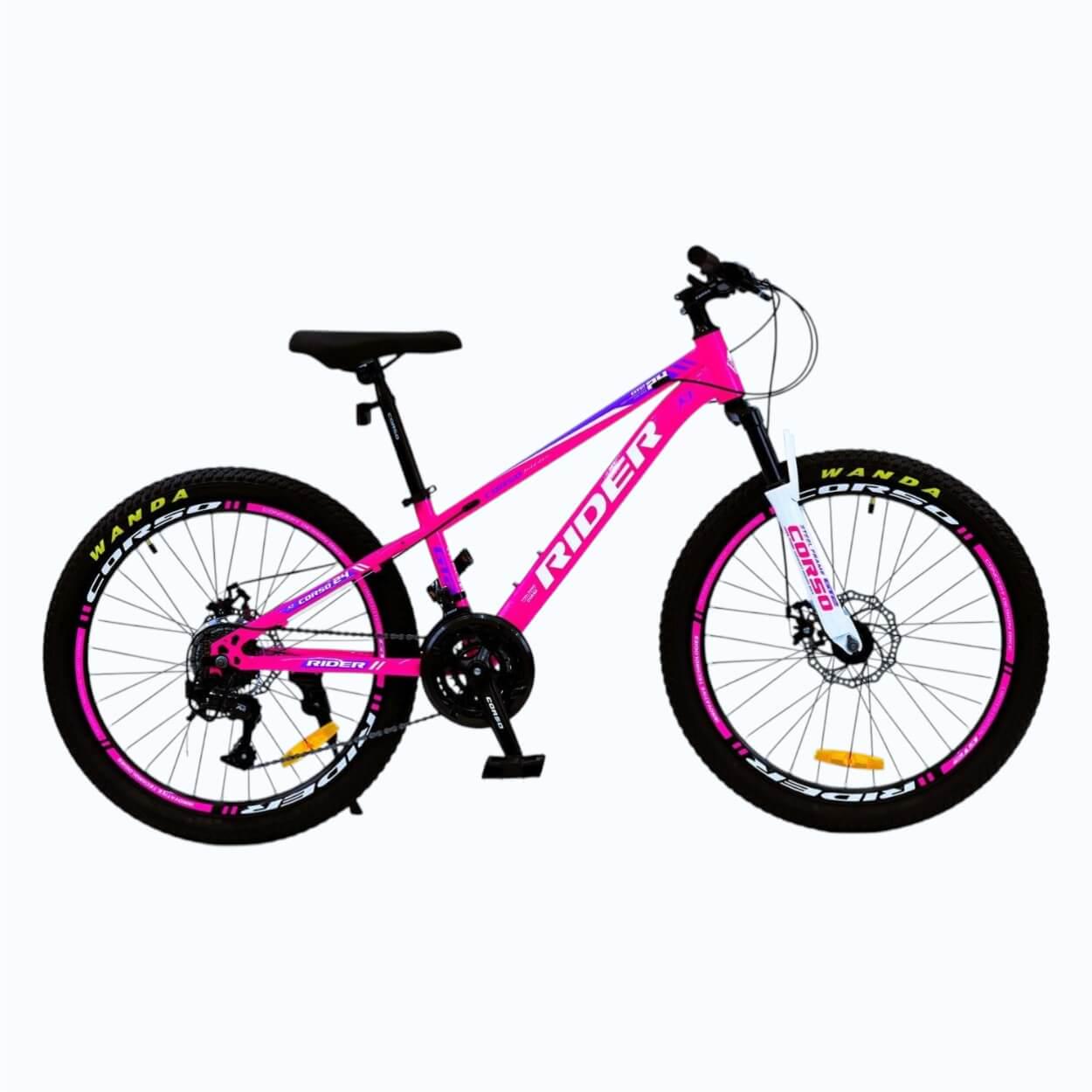 Велосипед гірський підлітковий Corso Rider 24"/11" Рожевий (696209040) Велосипед гірський підлітковий Corso Rider 24"/11" Рожевий (696209040)