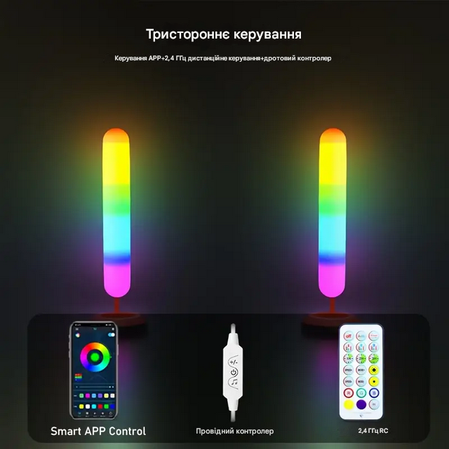 Панелі світлодіодні розумні RGB 2 шт управління з пульта та телефону (SKS-JZ-17) - фото 7 Панелі світлодіодні розумні RGB 2 шт управління з пульта та телефону (SKS-JZ-17) - фото 7