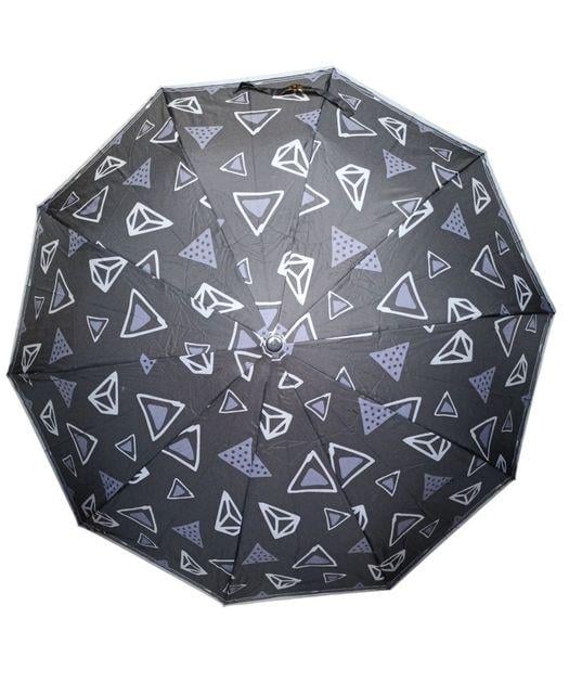 Зонтик является полуавтомат женский на 10 спиц 3 сложения Черный с серым Зонтик является полуавтомат женский на 10 спиц 3 сложения Черный с серым