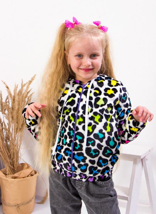 Джемпер для девочки Носи свое Леопард на молнии 104 см Разноцветный (6071-035-5-v16)