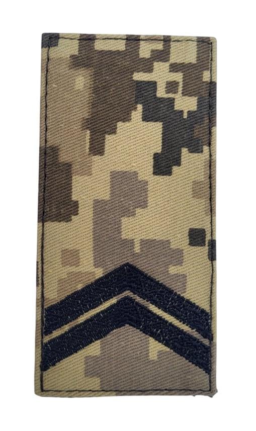 Погон на липучці Молодший сержант ЗСУ 5х10 см Піксель (3584757) Погон на липучці Молодший сержант ЗСУ 5х10 см Піксель (3584757)