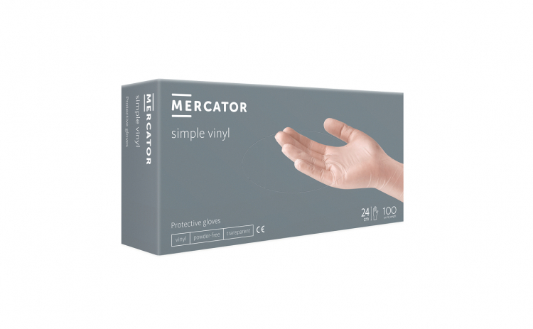 Рукавички вінілові Mercator Medical М 100 шт. Білий