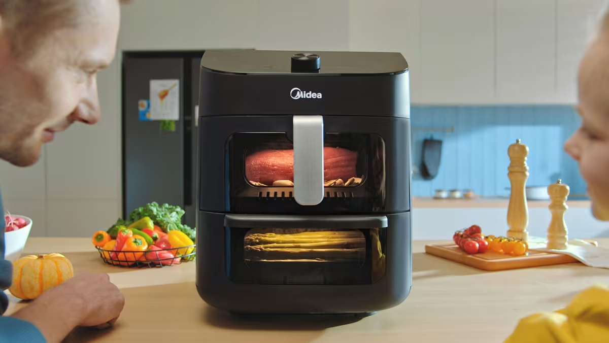 Аерофритюрниця подвійна Midea MAD1100DADK 2 зони приготування 10 програм управління з телефону - фото 4