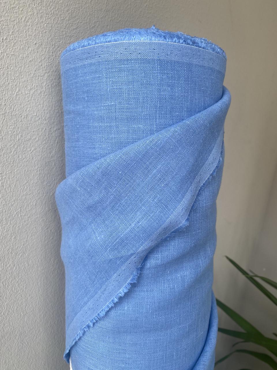 Ткань костюмная LINEN PLUS 100% лен 150 см 757 Голубой - фото 3 Ткань костюмная LINEN PLUS 100% лен 150 см 757 Голубой - фото 3