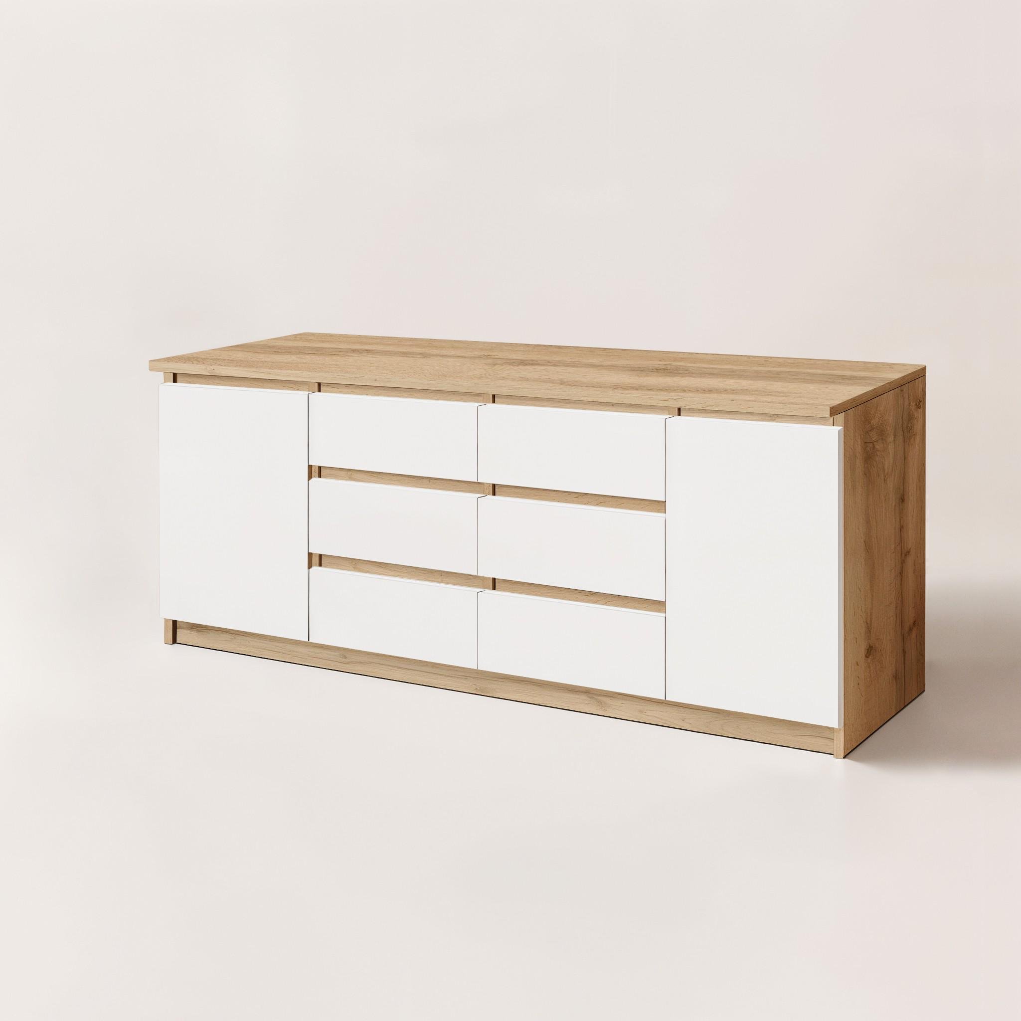 Комод Kraft 1600х345х750 мм Дуб Аппалачи/Белый - фото 2