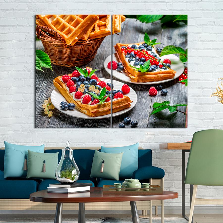 Настенний декор Бельгийские вафли с кремом и ягодами 165x122 см (A546-2)
