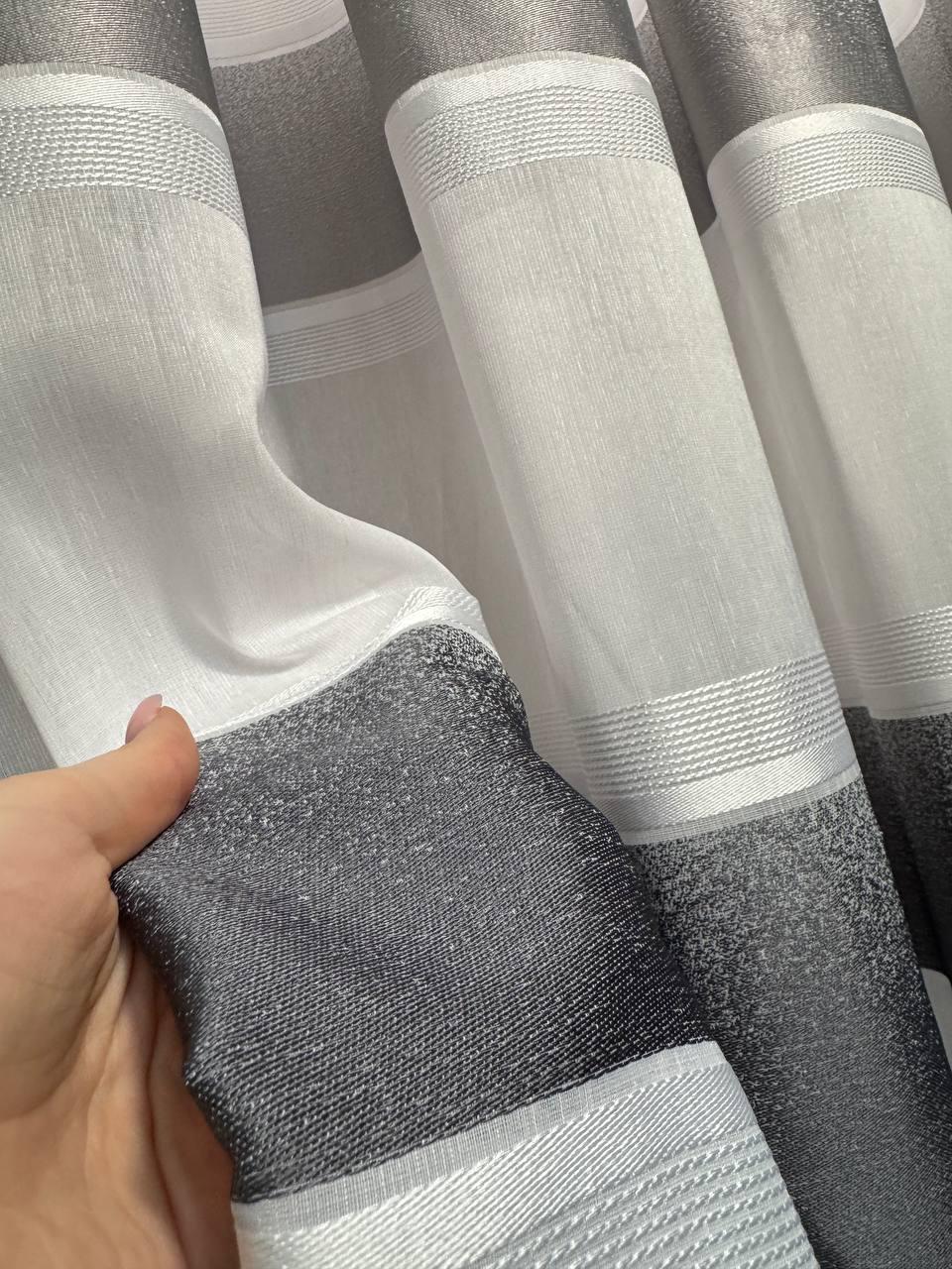 Тюль с горизонтальными полосами 500х300 см - фото 3 Тюль с горизонтальными полосами 500х300 см - фото 3