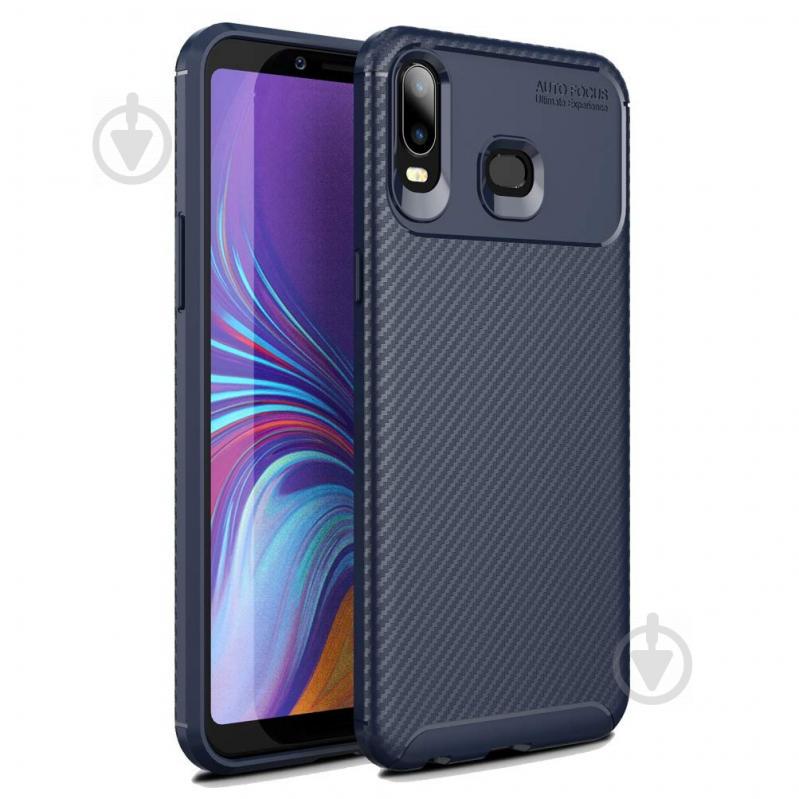 Чехол Carbon Case Samsung Galaxy A6s Синий (hub_IQjT57668)