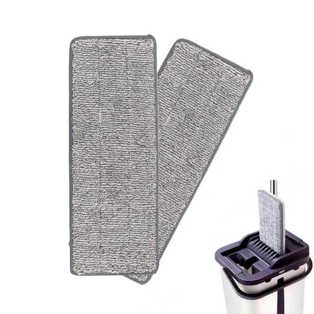 Набор запасок для швабры Easy Mop из микрофибры 32,х12,5 см 2 шт. Серый (LK-19)
