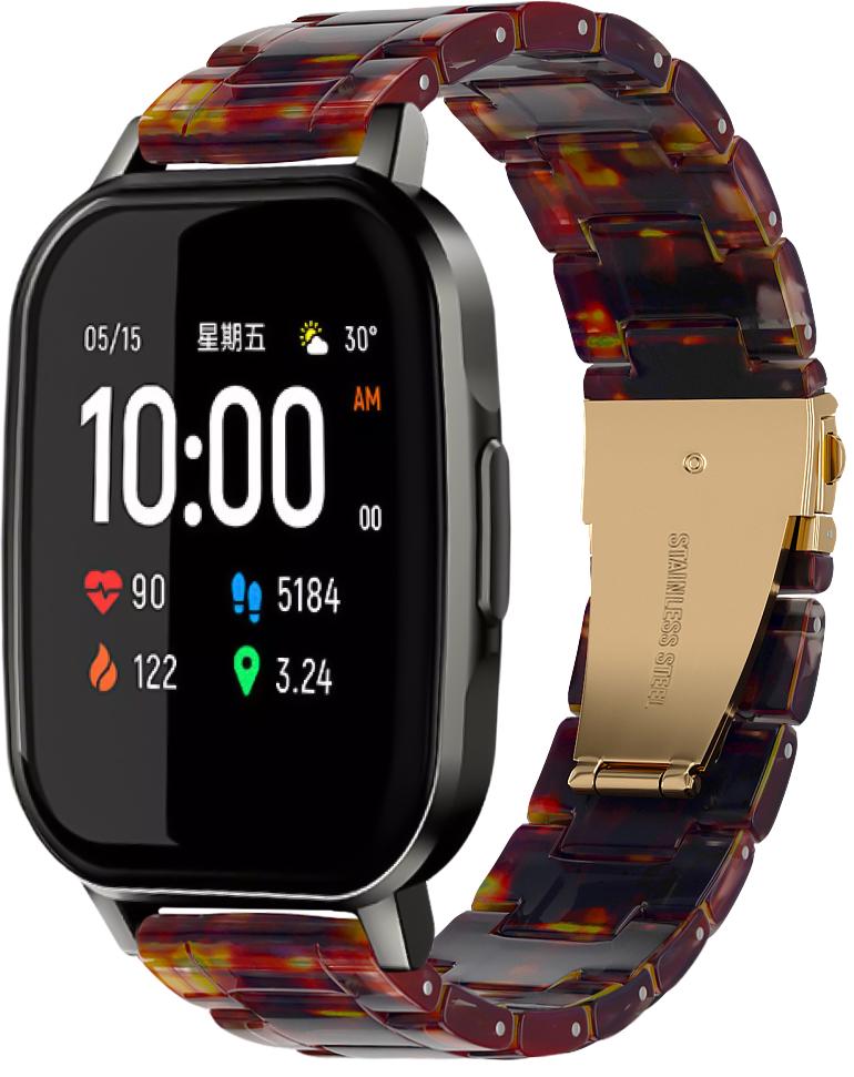 Ремешок из Cмолы Resin для Haylou Smart Watch 2 (LS02) Orange Black (28818-47)