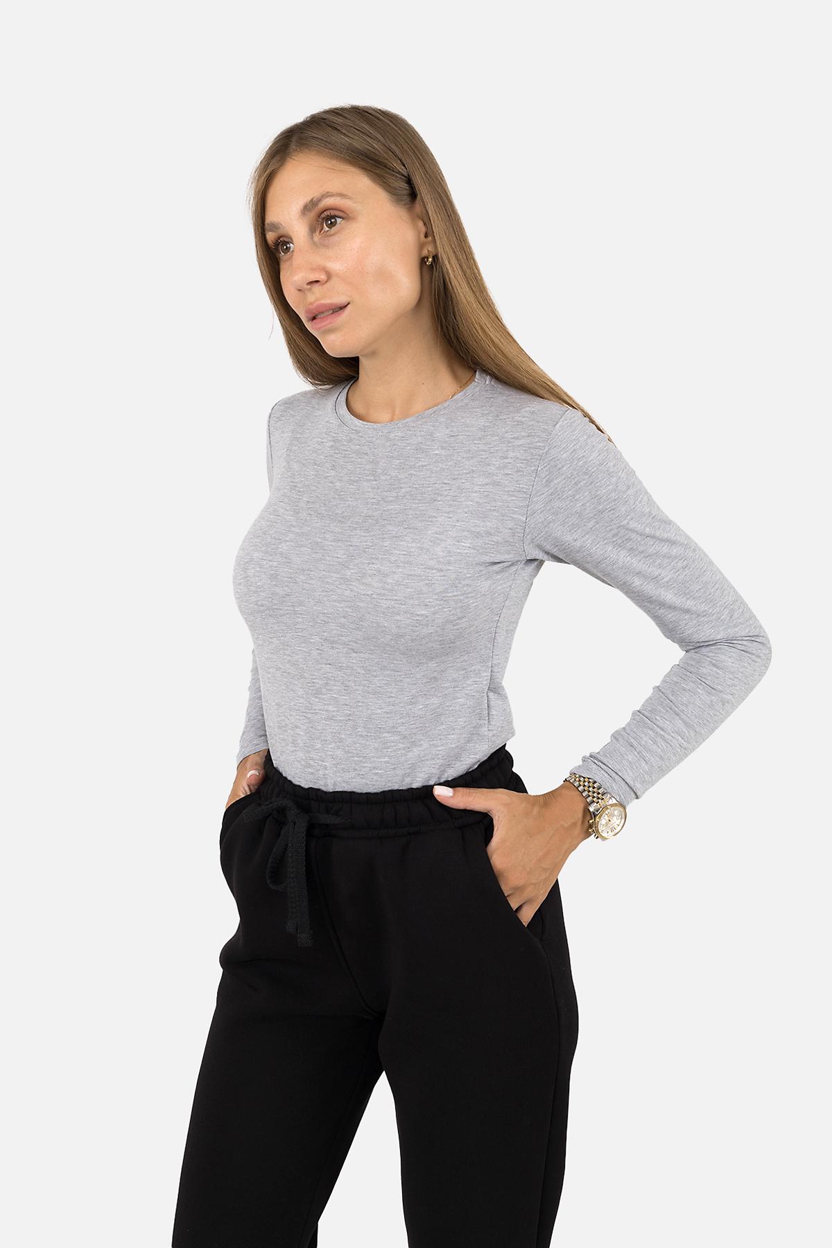 Футболка з довгим рукавом жіноча ЦБ-00257435 р. 42 Сірий (SKT001013080) - фото 1
