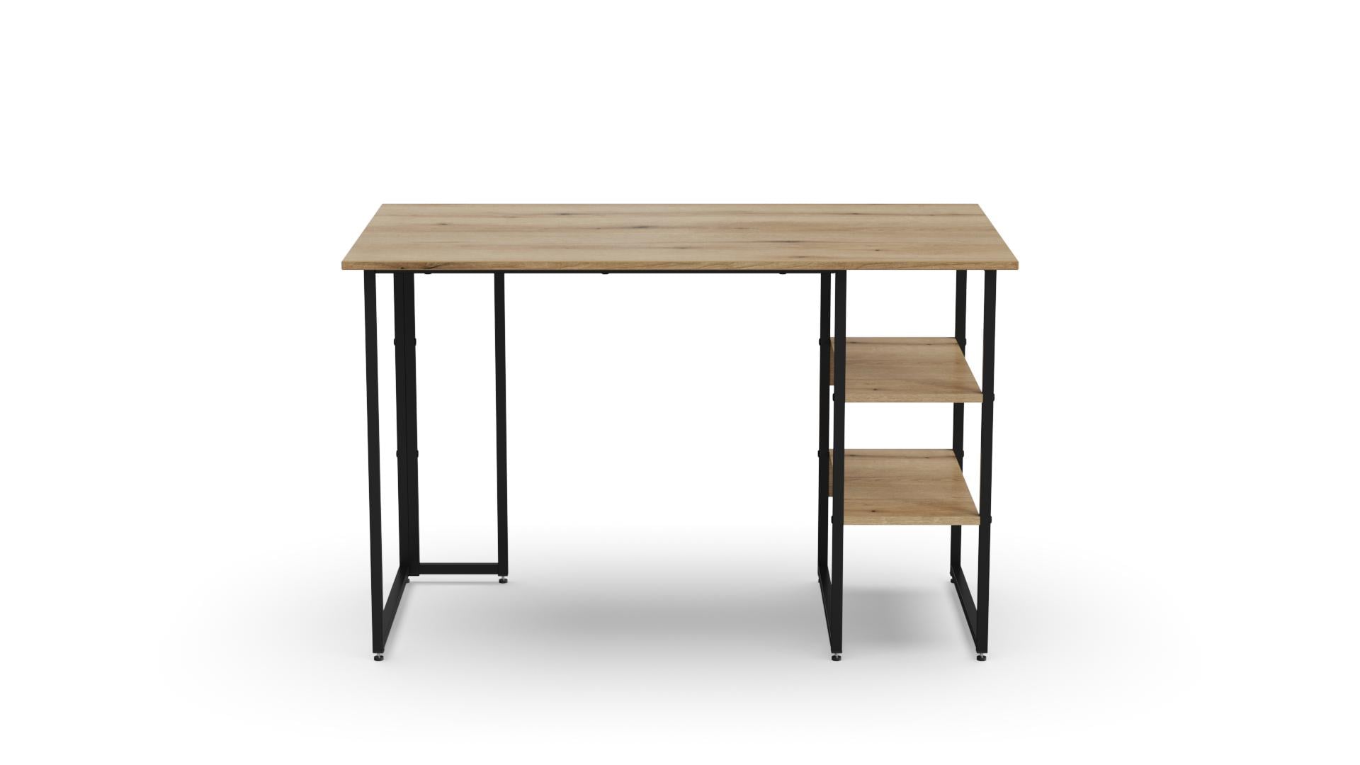 Стол письменный Ferrum-decor Кевин металл/ДСП 16 мм 75x140x70 см Черный/Дуб Евок Прибрежный (FRD-108075)