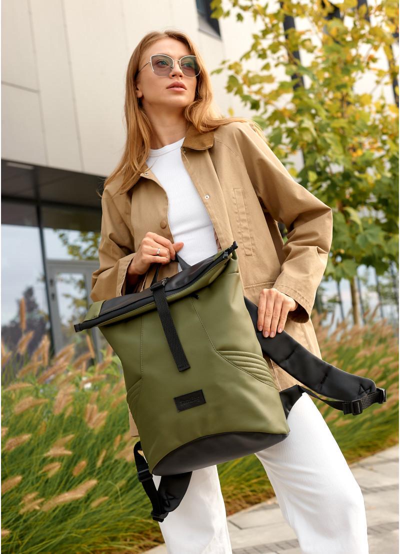 Рюкзак жіночий Sambag RollTopx Хакі (24320119) - фото 11 Рюкзак жіночий Sambag RollTopx Хакі (24320119) - фото 11