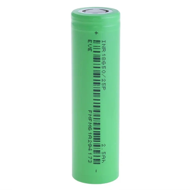 Аккумулятор литиевый высокоточный EVE INR 18650-25P 2500 mAh Grade A 20А