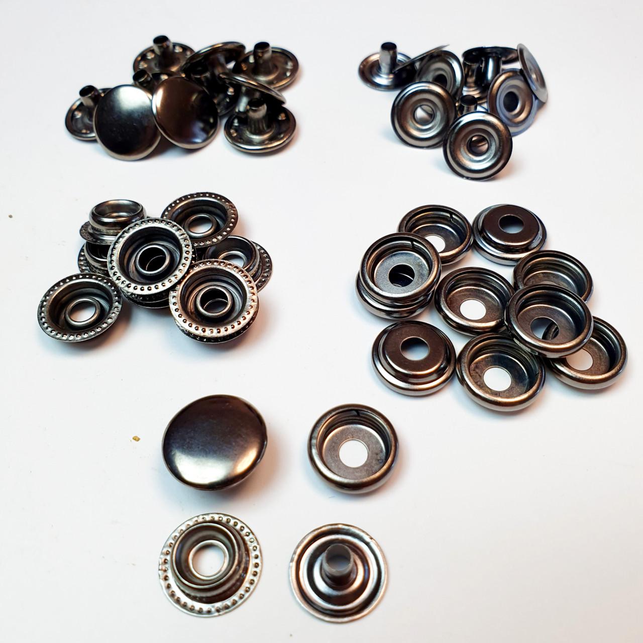 Кнопка металева кільцева STRONG Dash Каппа 15 мм 10 шт. Чорний Нікель