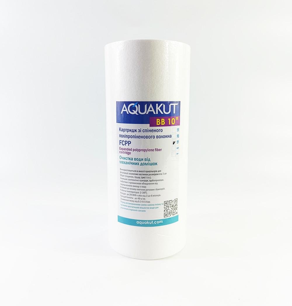 Картридж для води Aquakut FCPP BB 10" 4 1/2" 10 мкм спінене поліпропіленове волокно (104-224) - фото 1 Картридж для води Aquakut FCPP BB 10" 4 1/2" 10 мкм спінене поліпропіленове волокно (104-224) - фото 1