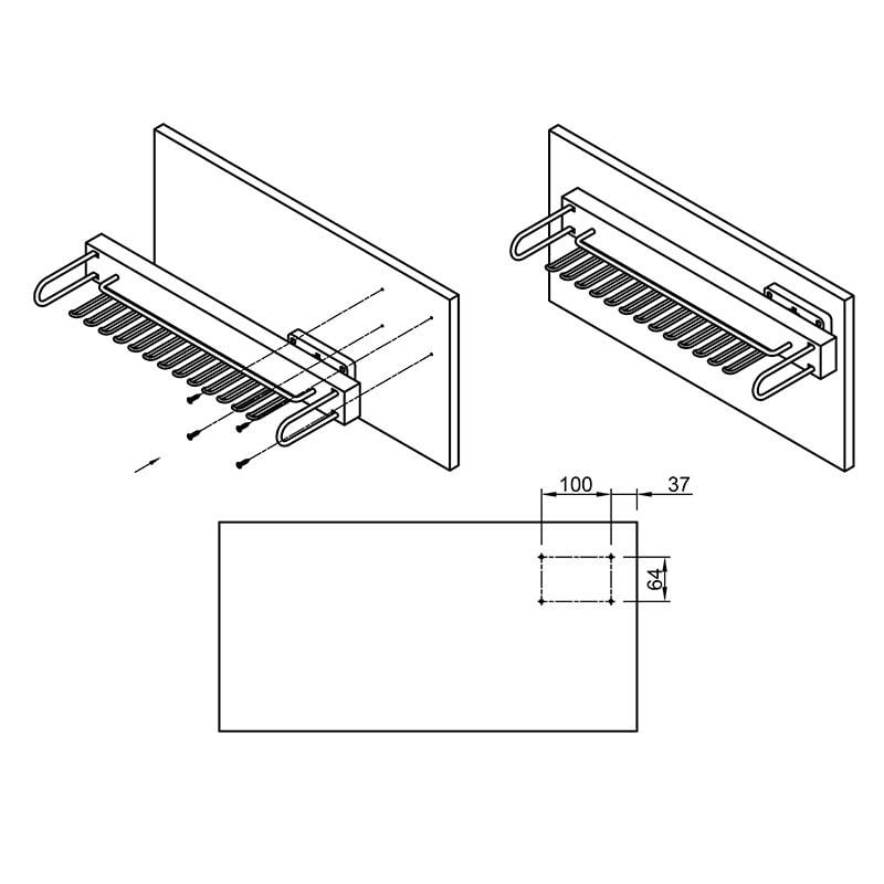 Полиця для краваток Venus VIBO висувна Графіт (APCLSPVGF) - фото 4 Полиця для краваток Venus VIBO висувна Графіт (APCLSPVGF) - фото 4