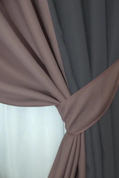 Штори блекаут Bagema Rvs 1,5х2,7 м 2 шт. Какао/Сірий (014дк/1241-1245ш) - фото 4