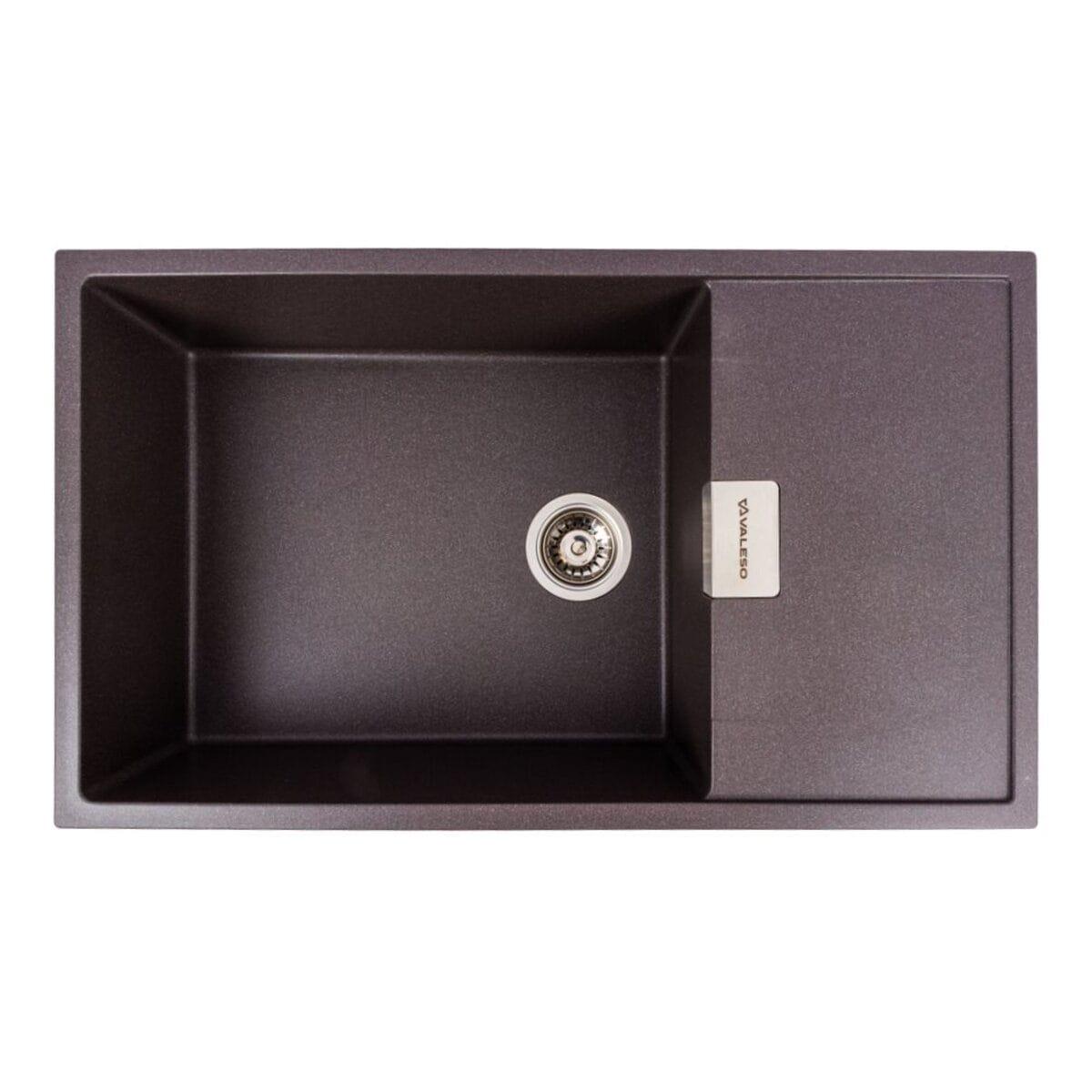 Гранитная мойка Valeso Diamond врезная прямоугольная матовая 860х500 мм Гренадин