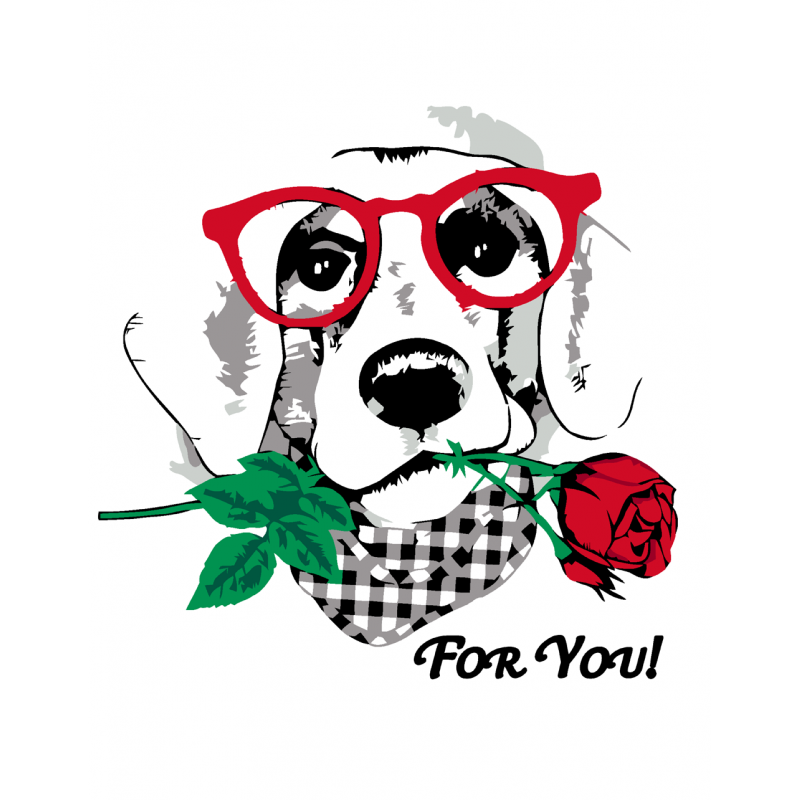 Картина по номерам Rosa Dog with a Rose 35х45 см (N00013448)