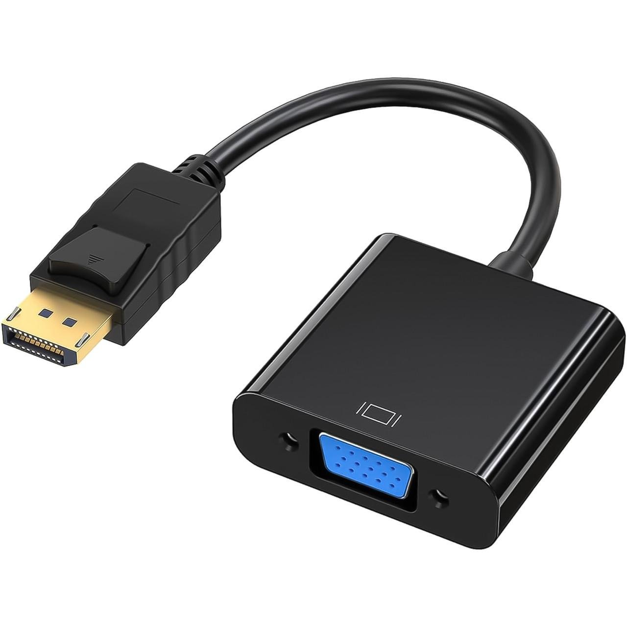Адаптер видео с DisplayPort на VGA порт Addap DP2VGA-01 мультимедийный Full HD 1080P