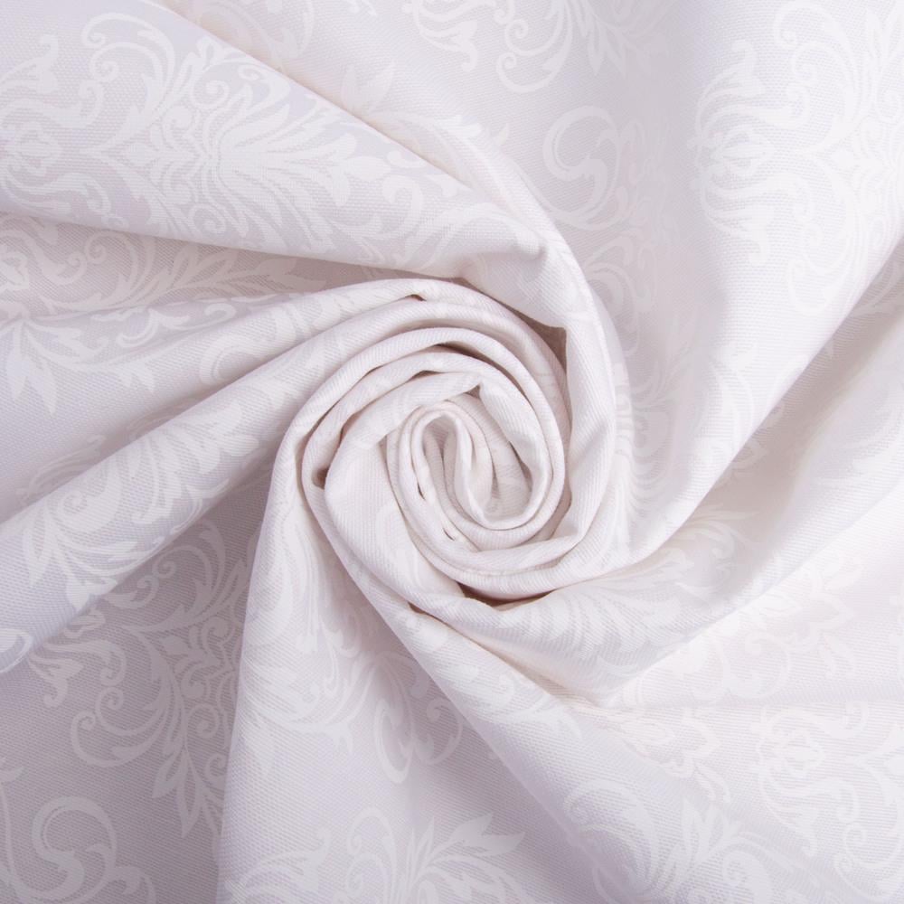 Ткань декоративная скатерна жаккард с водоотталкивающей пропиткой 220 гр/м2 180 см Молоко (25802)