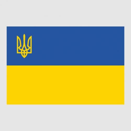 Стикер Флаг Украины с гербом 25x16,6 см Желто-голубой (21559699)
