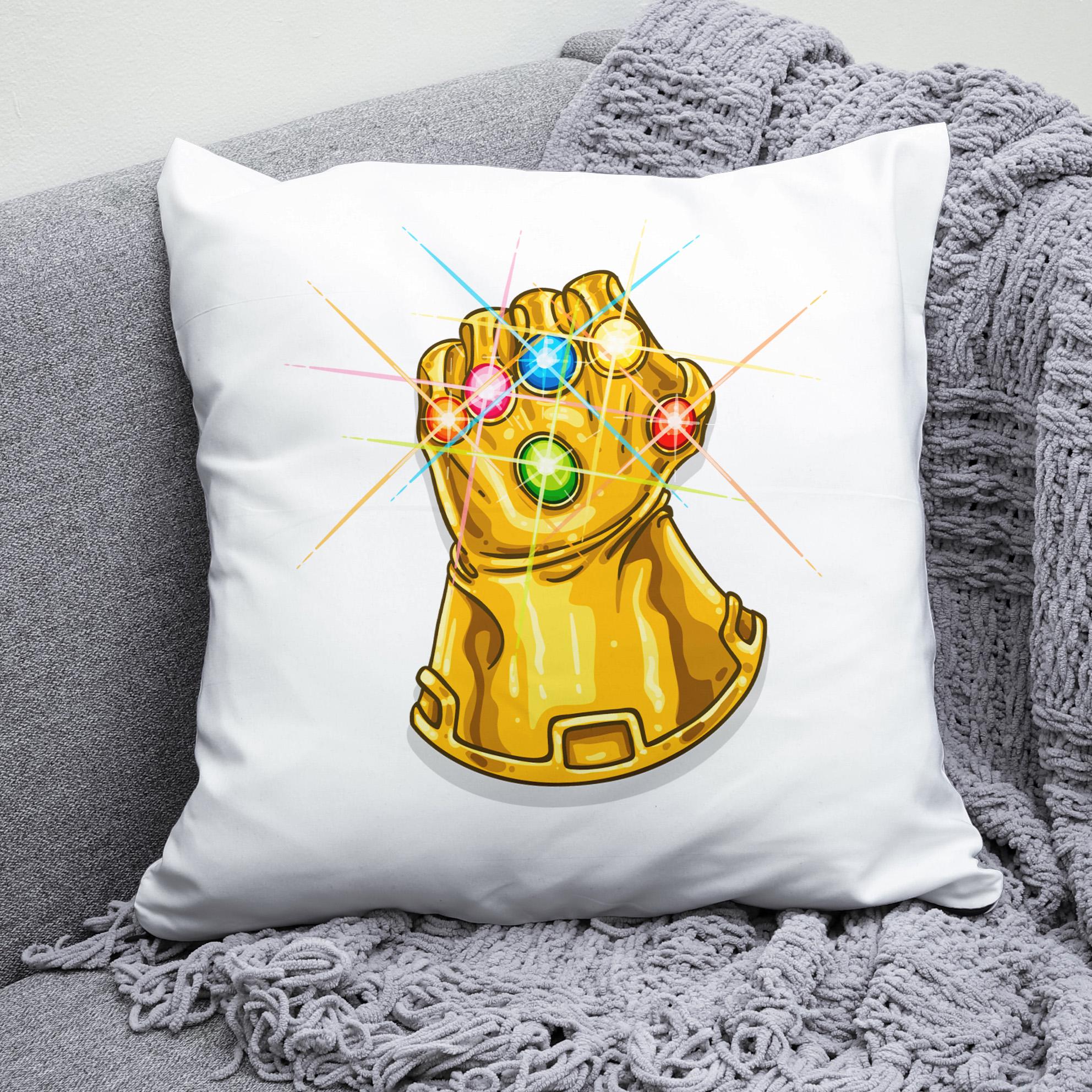 Плюшевая подушка квадрат с принтом Thanos
