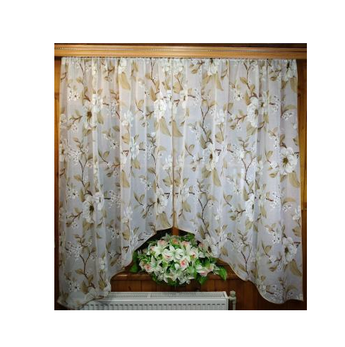 Тюль арка короткая Литиция Яблочный цвет Бежевый (1307546056)