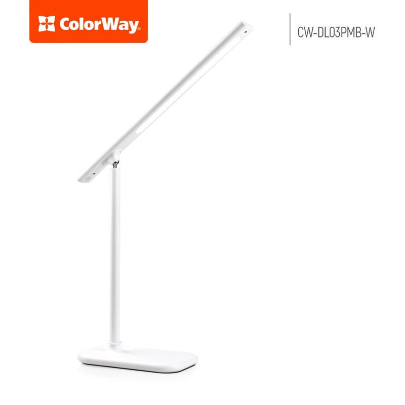 Лампа настольная LED ColorWay CW-DL03PMB-W White (210731) - фото 2