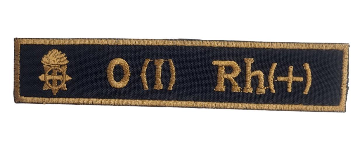 Шеврон нагрудний Група крові НГУ "O (I) Rh (+)" 2,5х13 см Темно-синий (3593345)