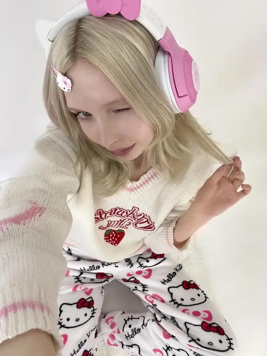 Брюки пижамные женские с принтом Hello Kitty L (10291) - фото 7