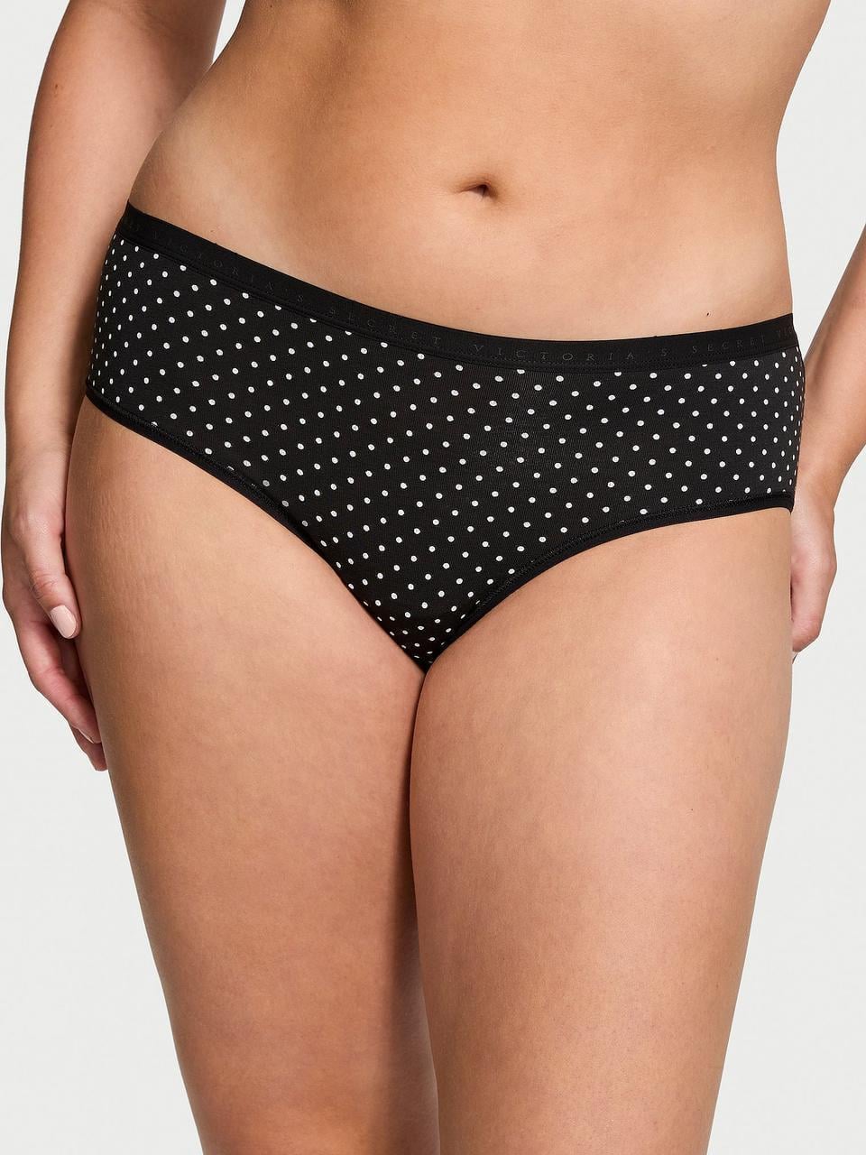 Трусики женские Victoria's Secret Stretch Cotton Hiphugger хипстеры S Черный (2343216878)