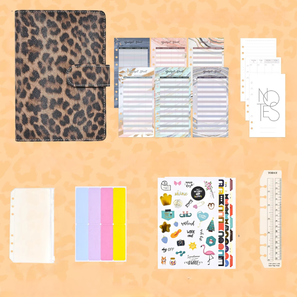 Блокнот-планер для грошей бюджету та зберігання фінансів формат А6 Леопардовий - фото 8