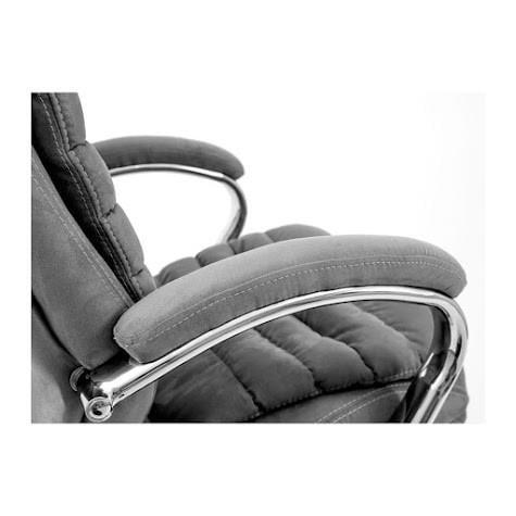 Кресло офисное компьютерное Valencia VIP хром M3 MultiBlock натуральная кожа Lux Серый - фото 4