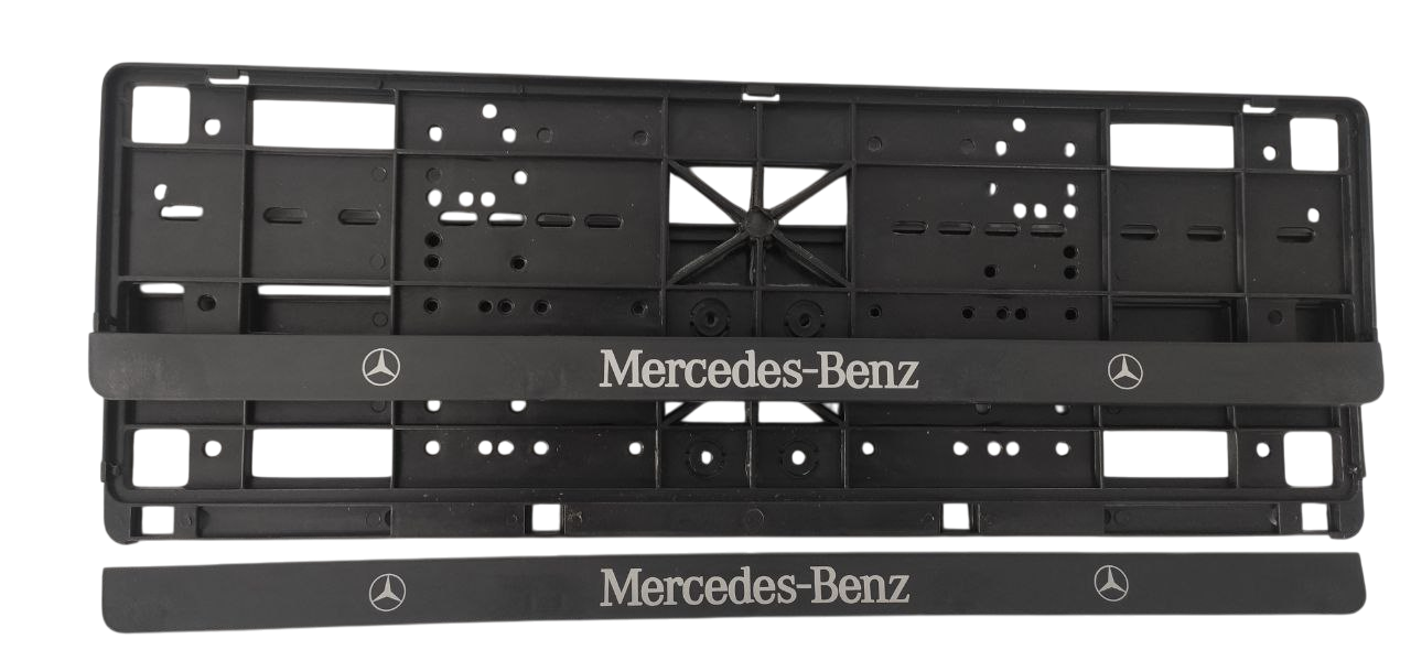 Рамка номерного знака с защелками Книжка с надписью "MERCEDES" пара (20592)