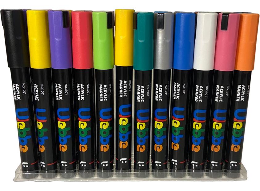 Набор акриловых маркеров Ulebbe для рисования на разных поверхностях 24 цвета (2-3 мм) - фото 2