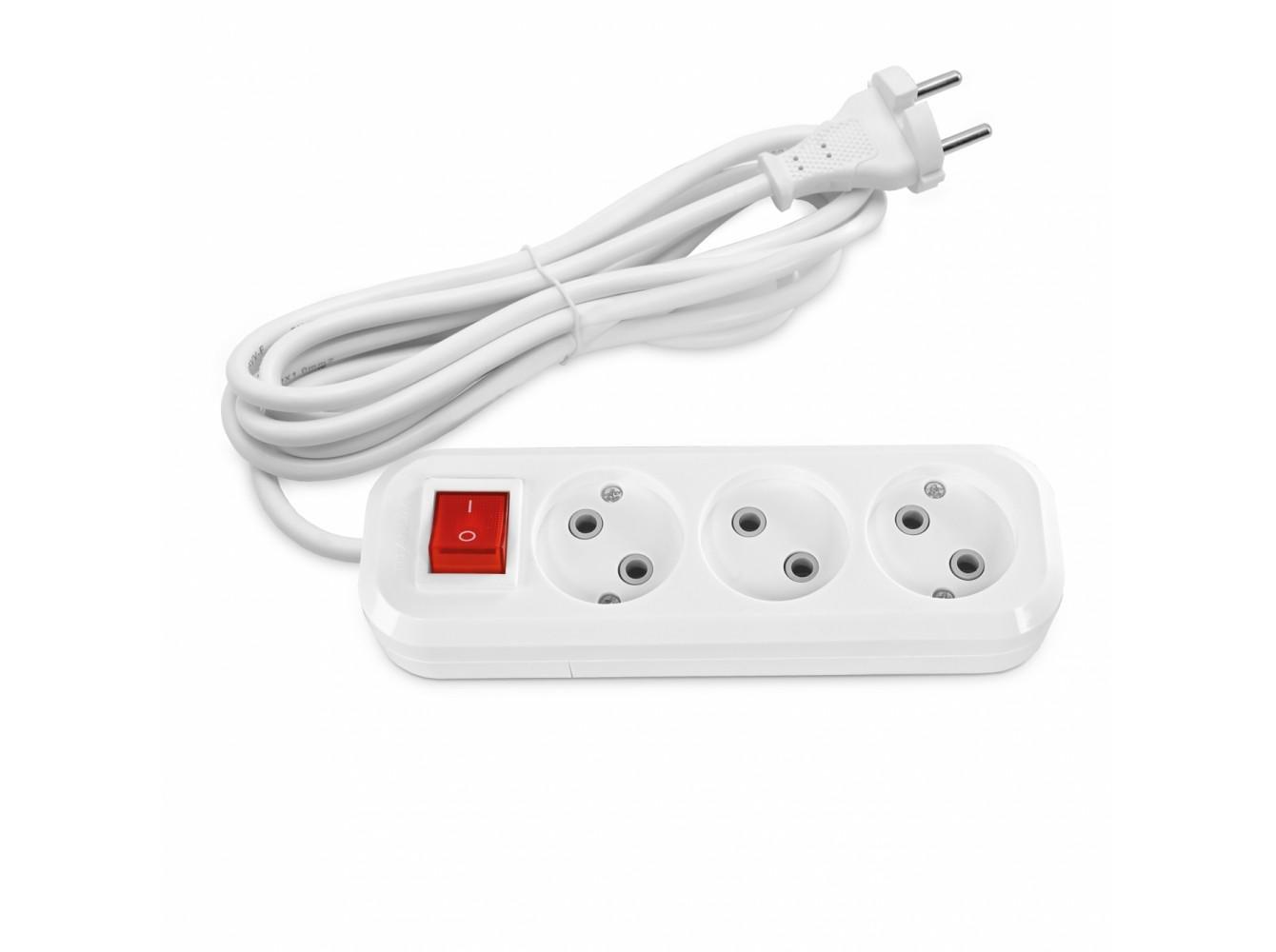 Подовжувач тримісний мережевий TITANUM STANDARD без заземлення з кнопкою 2x1 мм2 3 м Білий (27849049) Подовжувач тримісний мережевий TITANUM STANDARD без заземлення з кнопкою 2x1 мм2 3 м Білий (27849049)