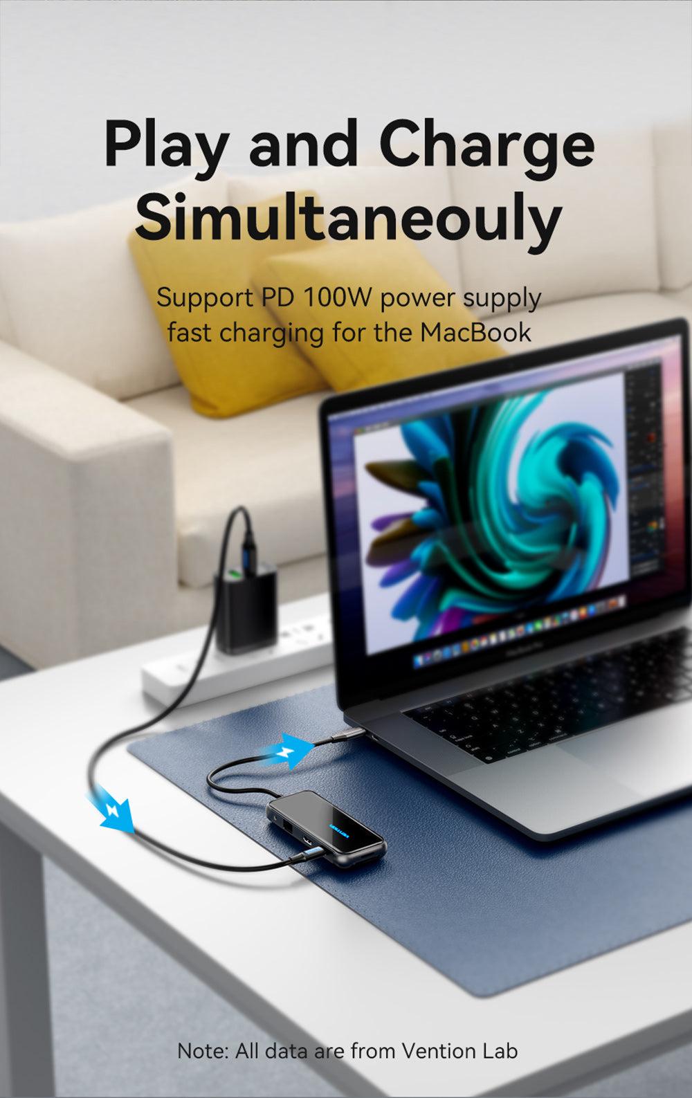 USB-хаб Vention Type-C-3x USB 3.0/5 Гбит/с HDMI 4K 60Hz/Type-C PD 100W/SD/TF карты RJ45 1 Гбит/с 3,5 мм minijack USB-C Черный (TFLHB) - фото 6 USB-хаб Vention Type-C-3x USB 3.0/5 Гбит/с HDMI 4K 60Hz/Type-C PD 100W/SD/TF карты RJ45 1 Гбит/с 3,5 мм minijack USB-C Черный (TFLHB) - фото 6