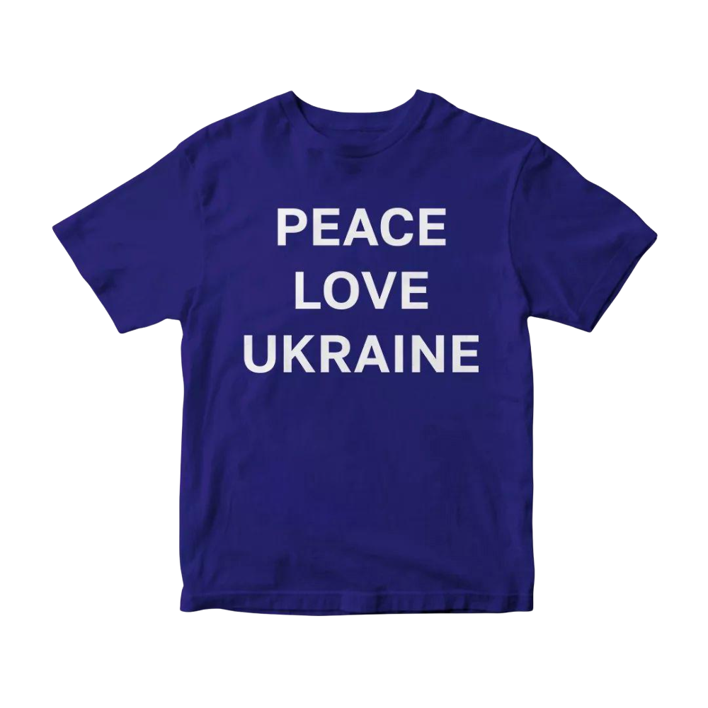 Футболка патриотическая Zerno "Peace Love Ukraine" XS Синий