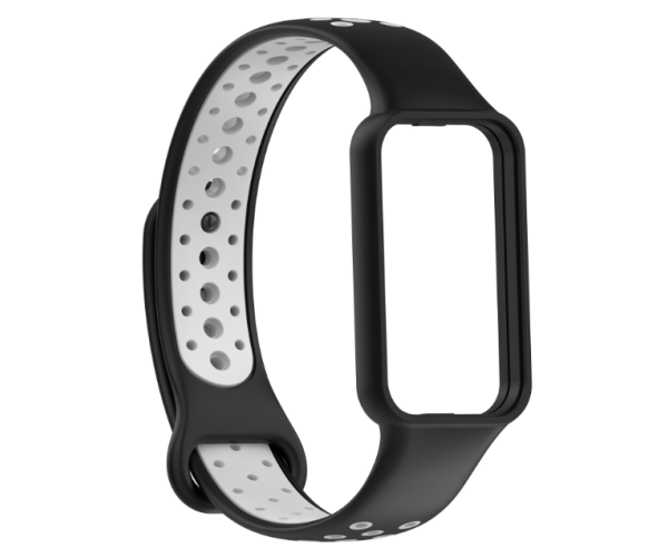 Ремешок Sport Silicone для Xiaomi Mi Smart Band 8 Active Черно-серый Ремешок Sport Silicone для Xiaomi Mi Smart Band 8 Active Черно-серый