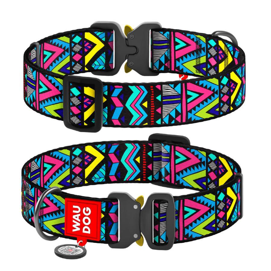 Ошейник для собак нейлоновый Waudog Nylon Инди с QR паспортом XXL