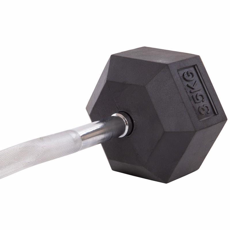 Штанга фиксированная обрезиненная Rubber Hexagon Barbell Zelart TA-6231-35 95 см 35 кг (DR002556) - фото 4