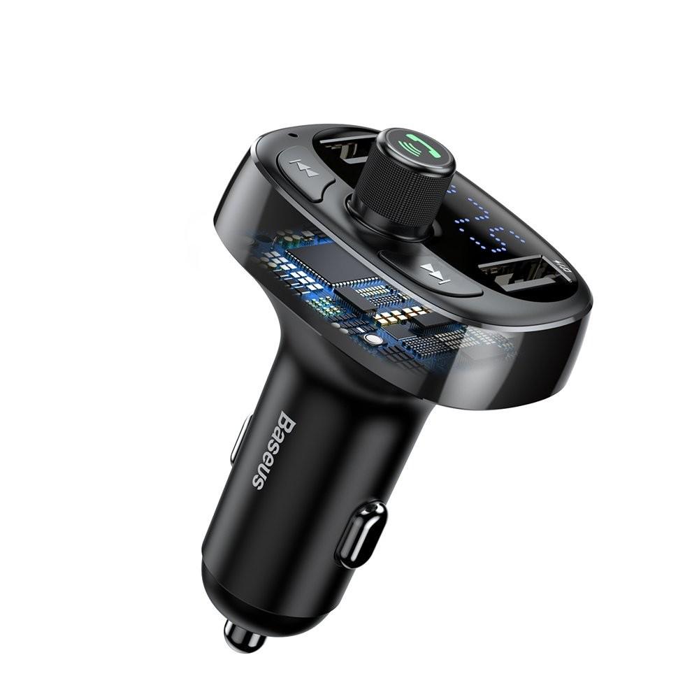 Трансмиттер FM BASEUS T-Typed MP3 Car Charger S-09A Black (CCALL-TM01) - фото 2