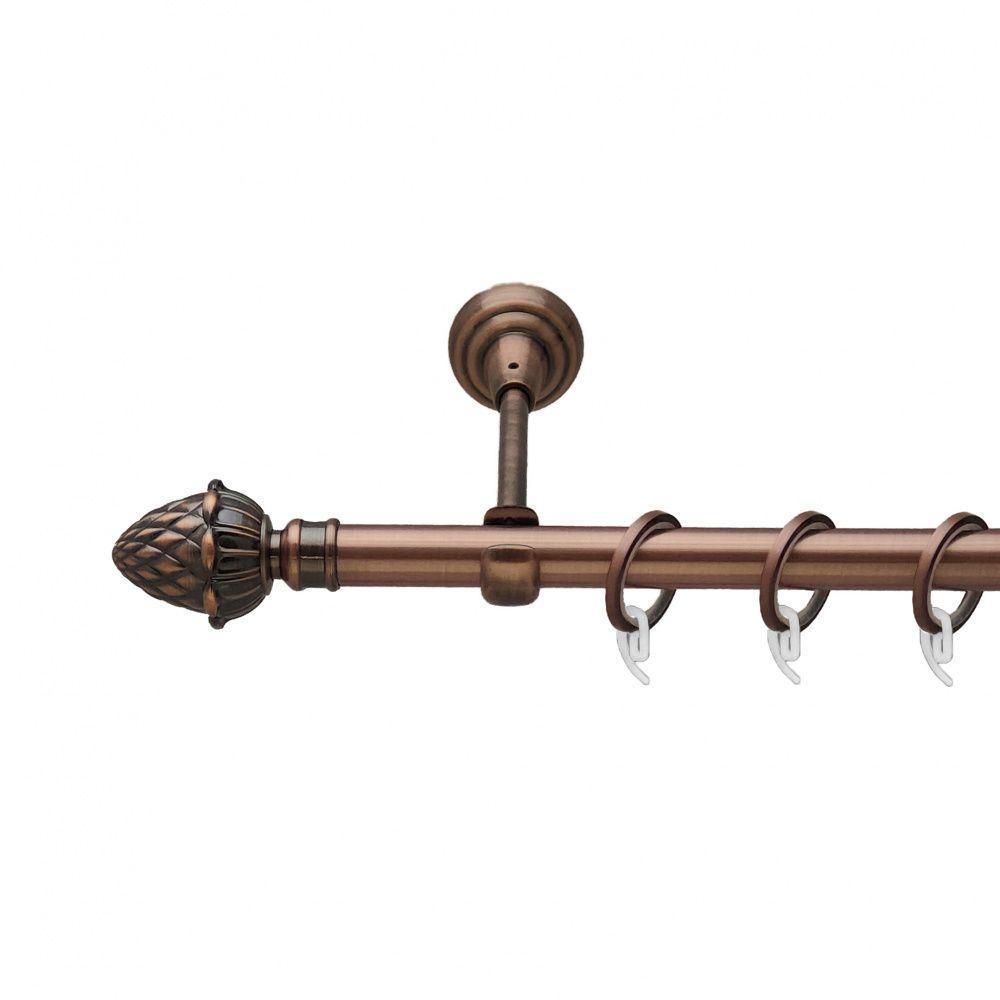 Карниз Orvit Цинара однорядный гладкий 19 мм 160 см Античная медь (00-00011922)