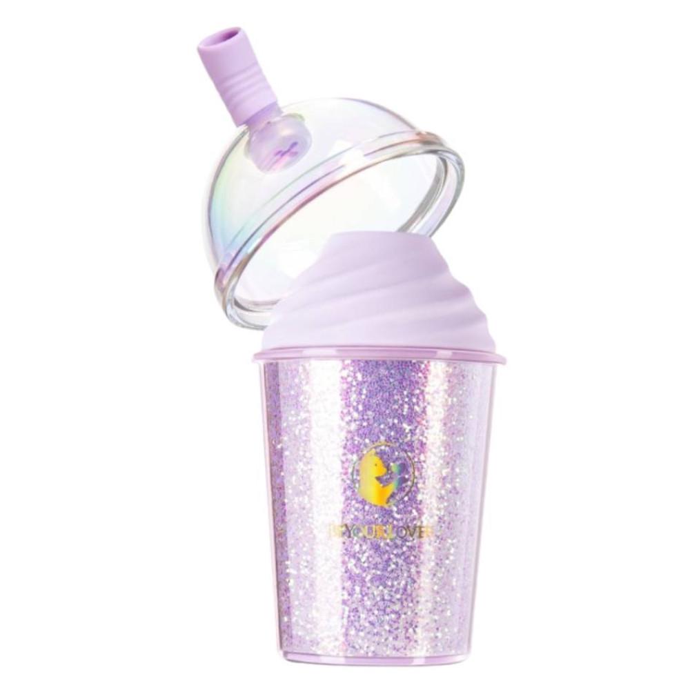 Стимулятор вакуумный в форме стаканчика с трубочкой BeYourLover Joy Cup сияющий 9,1х4,6 см Сиреневый